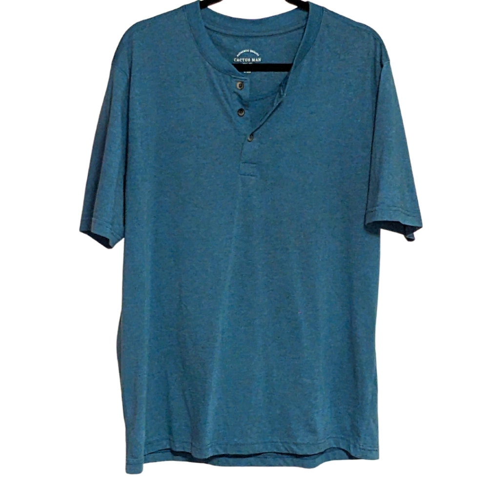 Cactus Man Blue-Green Polo Shirt size XL